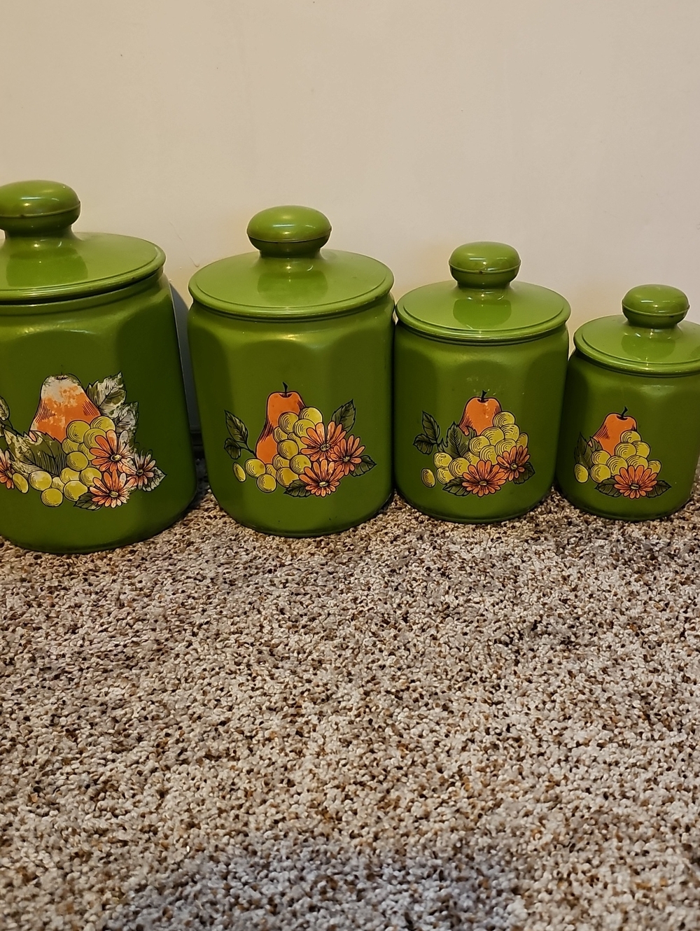 Vintage Kromex floral canister set of 4